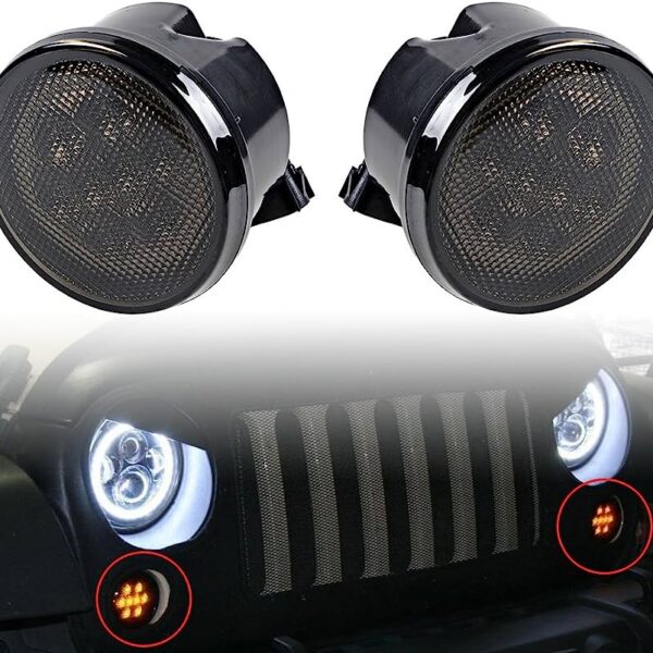 JUEGO FAROL ESTACIONAMIENTO MASCARA BLANCO/LED WRANGLER 07-18 LANTSUN