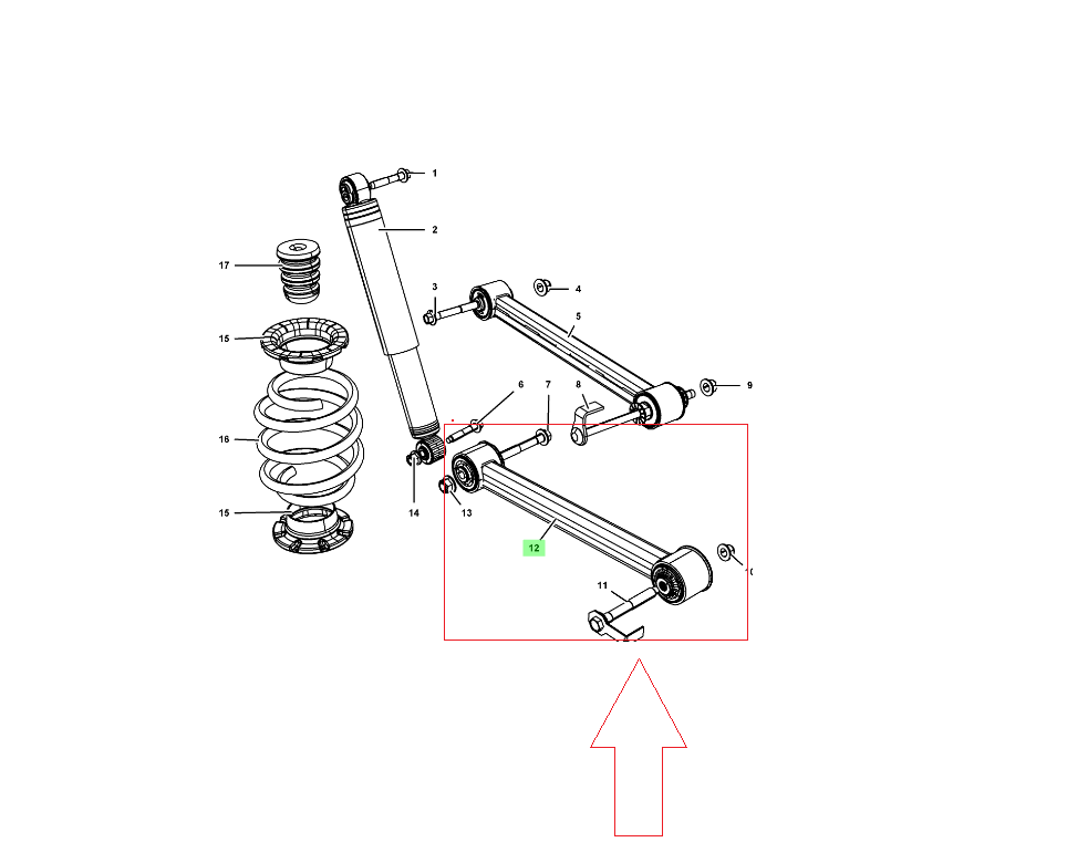 BRAZO DE SUSPENCION TRASERO INFERIOR NITRO/COMMANDER/G-CHEROKEE/LIBERTY MOOG - Imagen 2