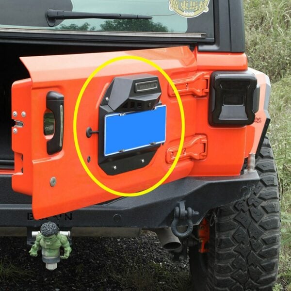 TAPA PORTA PATENTE PORTALON WRANGLER JL 19-25 LANTSUN - Imagen 2