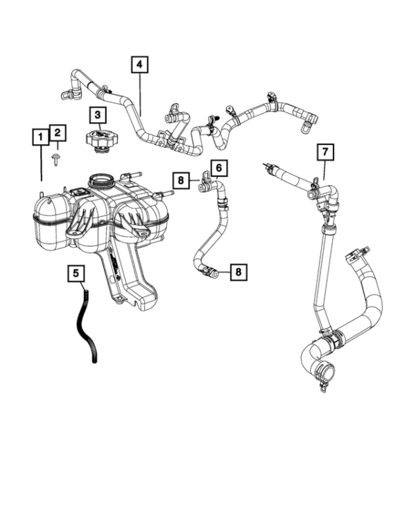 DEPOSITO AUXILIAR RADIADOR JEEP / DODGE G-CHEROKEE DURANGO 16-21 DORMAN - Imagen 2