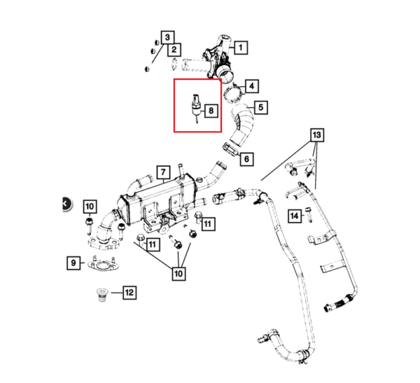 SENSOR DE Tº DE GASES DE ESCAPE (EGR) CHRYSLER/DODGE/JEEP/RAM 14-20 STANDARD - Imagen 3