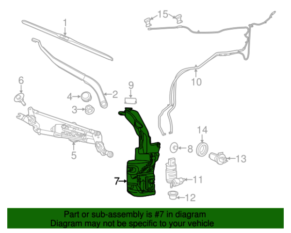 DEPOSITO AUXILIAR  LIMPIA PARABRISA JEEP CHEROKEE 14-19 DORMAN - Imagen 2