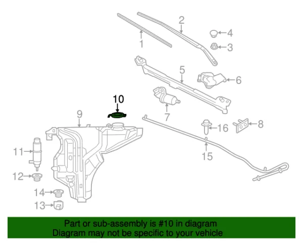 TAPA DEPOSITO LIMPIA PARABRISA JEEP / DODGE / CHRYSLER 07-23 DORMAN - Imagen 2