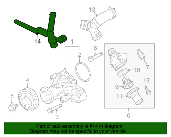 TUBO SALIDA BOMBA DE AGUA FORD F-150 / MUSTANG 5.0 11-23 DORMAN - Imagen 2
