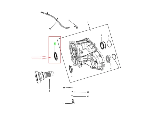 RETEN DE ENTRADA DE LA CAJA DE TRANSFERENCIA DURANGO/NITRO/COMMANDER/GRAND CHEROKEE/LIBERTY 05-19 NATIONAL - Imagen 2