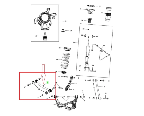 BRAZO DE SUSPENCION SUPERIOR TRASERO GRAND CHEROKEE/DURANGO 11-22 MOOG - Imagen 2