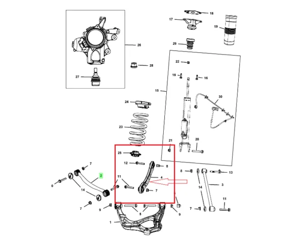 BRAZO DE SUSPENCION TRASERO SUPERIOR DERECHO (AL CENTRO) DURANGO/GRAND CHEROKEE 11-22 MOOG - Imagen 2