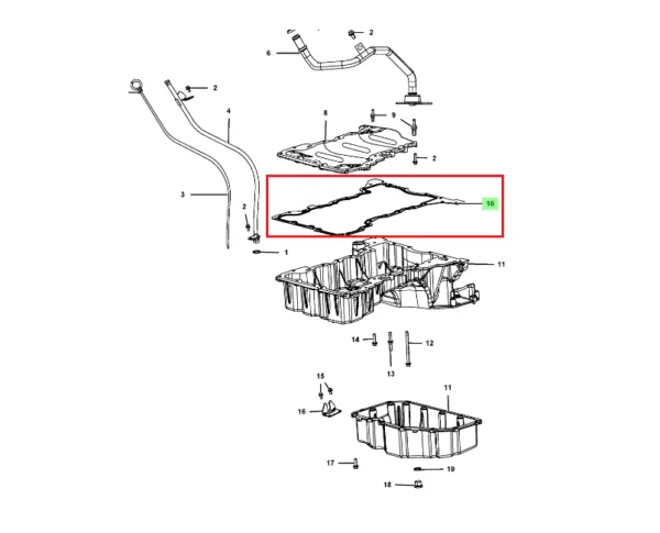 EMPAQUETADURA DEL CARTER PARTE SUPERIOR GRAND CHEROKEE/WRANGLER 3.0 DIESEL 14-23 FELPRO - Imagen 2