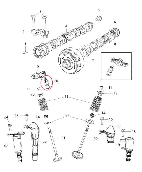 TAQUI LADO ADMISION WRANGLER JL 3.6 V6 19-23 MOPAR - Imagen 2