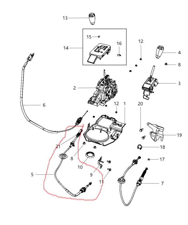 PIOLA SELECTOR C/C AUT WRANGLER JK 3.6/3.8 11-18 MOPAR - Imagen 3