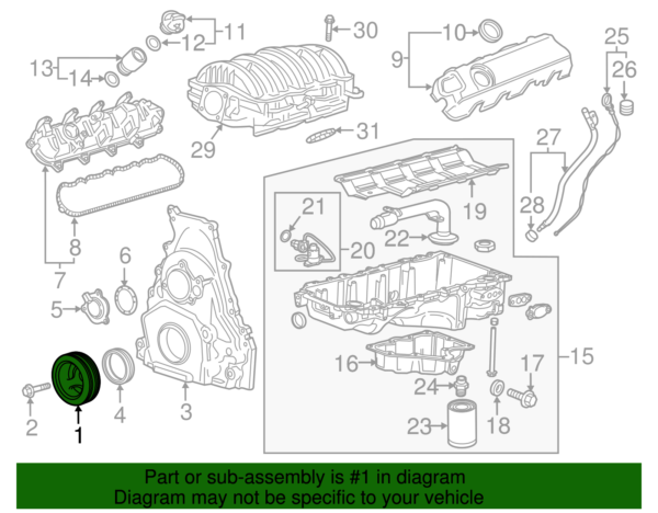 POLEA CIGUEÑAL CHEVROLET SILVERADO / TAHOE / SUBURBAN 5.3 15-20 DORMAN - Imagen 2