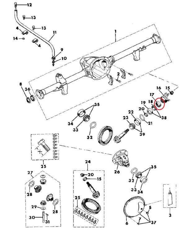 RETEN EXTERIOR PIÑON ATAQUE TRASERO  CHEROKEE/GCHEROKEE 84-01 CROWN - Imagen 2