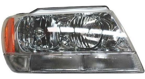 FAROL OPTICO DELANTERO DERECHO CROMADO GRAND CHEROKEE LIMITED 99-04 TYC